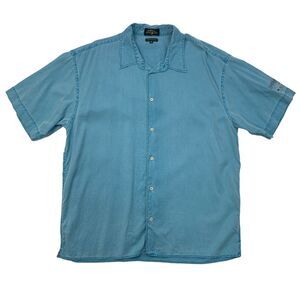 Andrews Silk Blend Shirt Mens 2XL XXL Blue Dos Manos Blanco Tequila Button Up